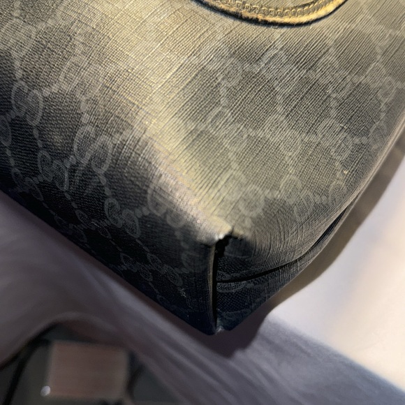 GUCCI TOTE BAG BLACK PVC Used Condition - Picture 6 of 17